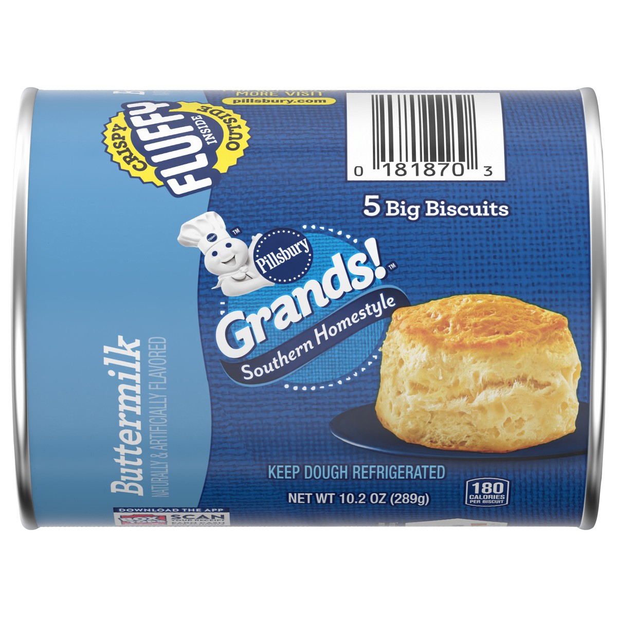 slide 1 of 9, Grands! Southern Homestyle Buttermilk Biscuits, 5 Ct, 10.2 oz, 5 ct