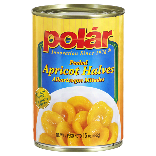 slide 1 of 1, Polar Peeled Apricot Halves In Light Syrup, 15 oz