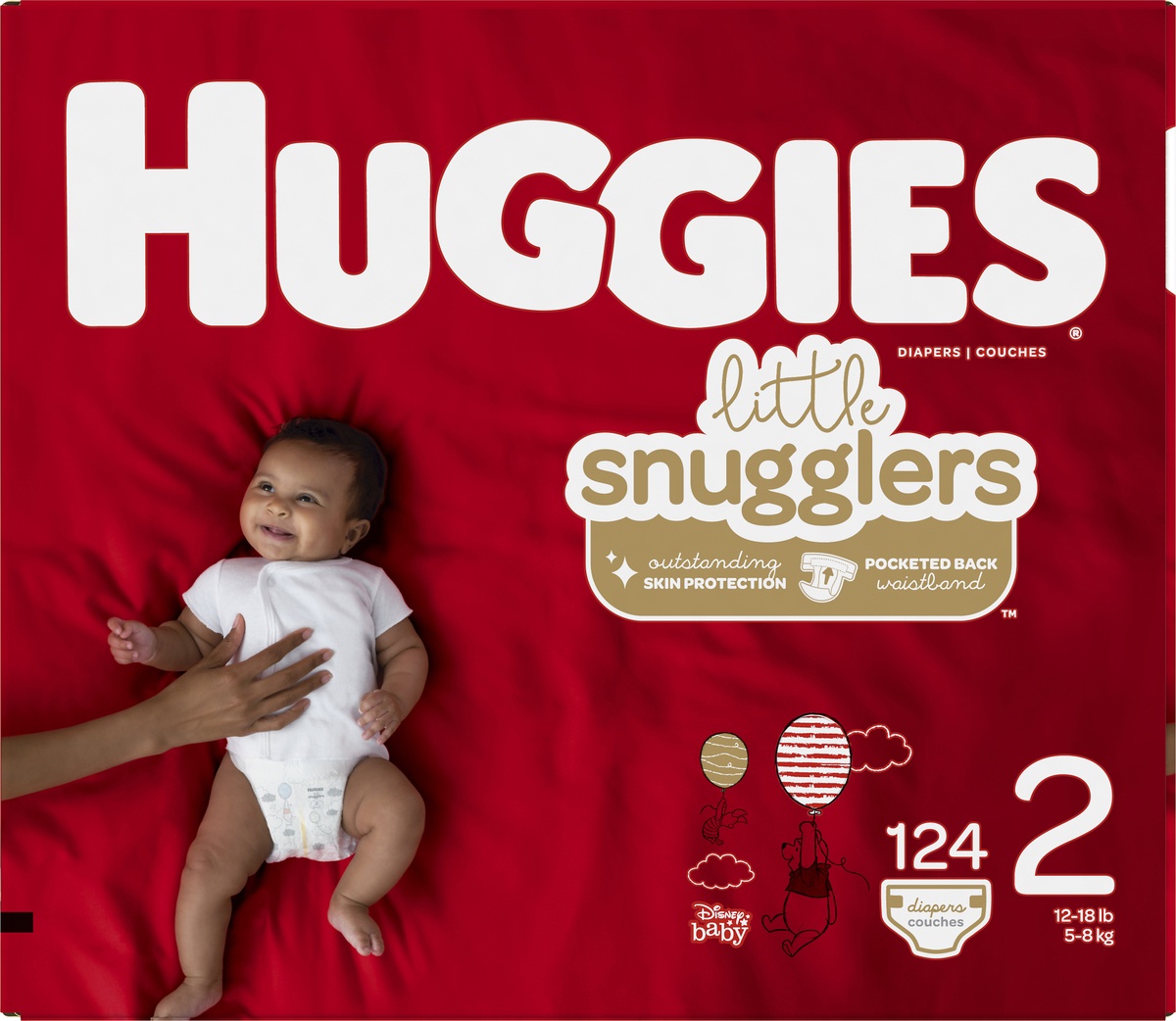 slide 5 of 8, Huggies Little Snugglers Diapers Size 2 Giant, 124 ct