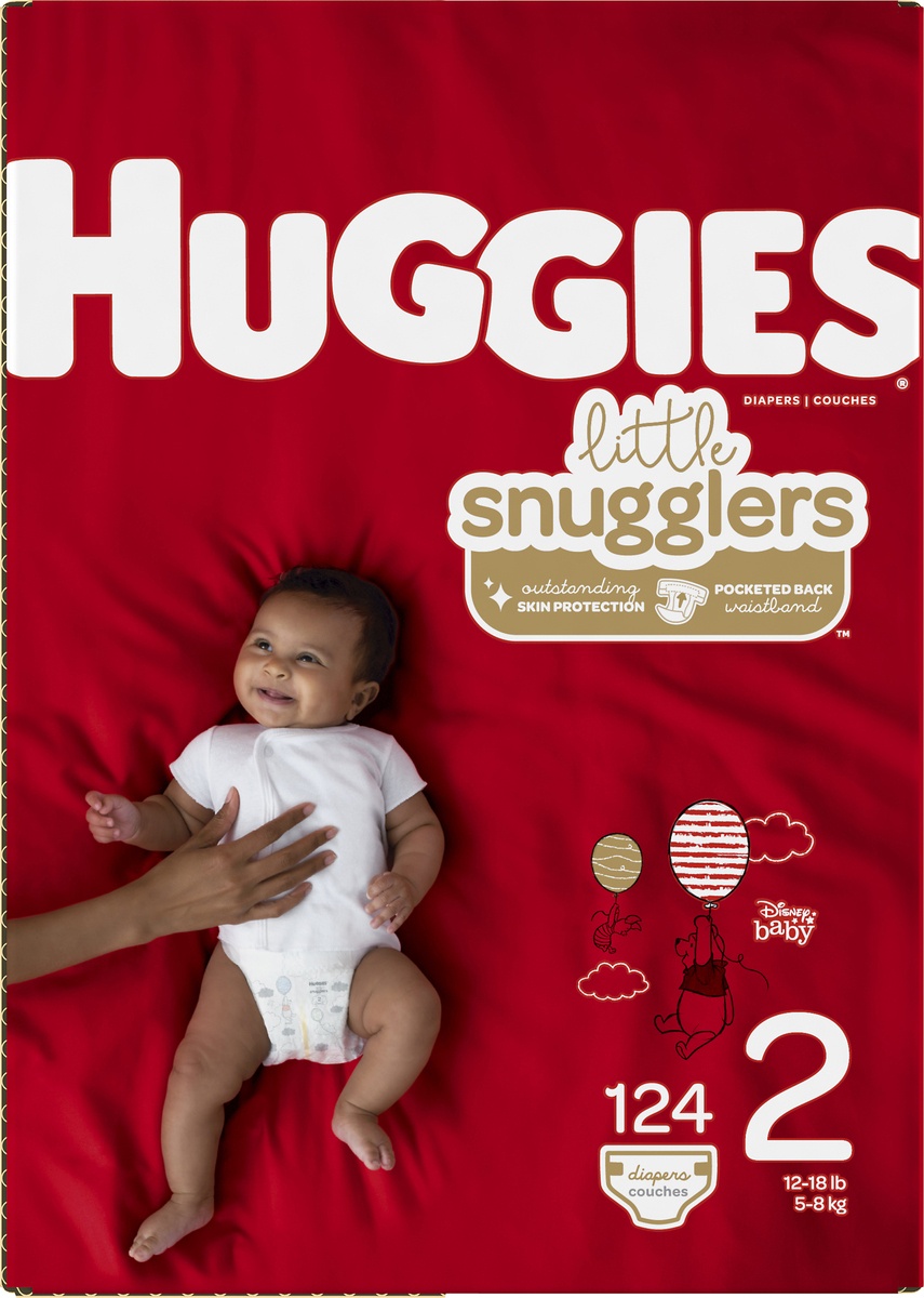 slide 7 of 8, Huggies Little Snugglers Diapers Size 2 Giant, 124 ct