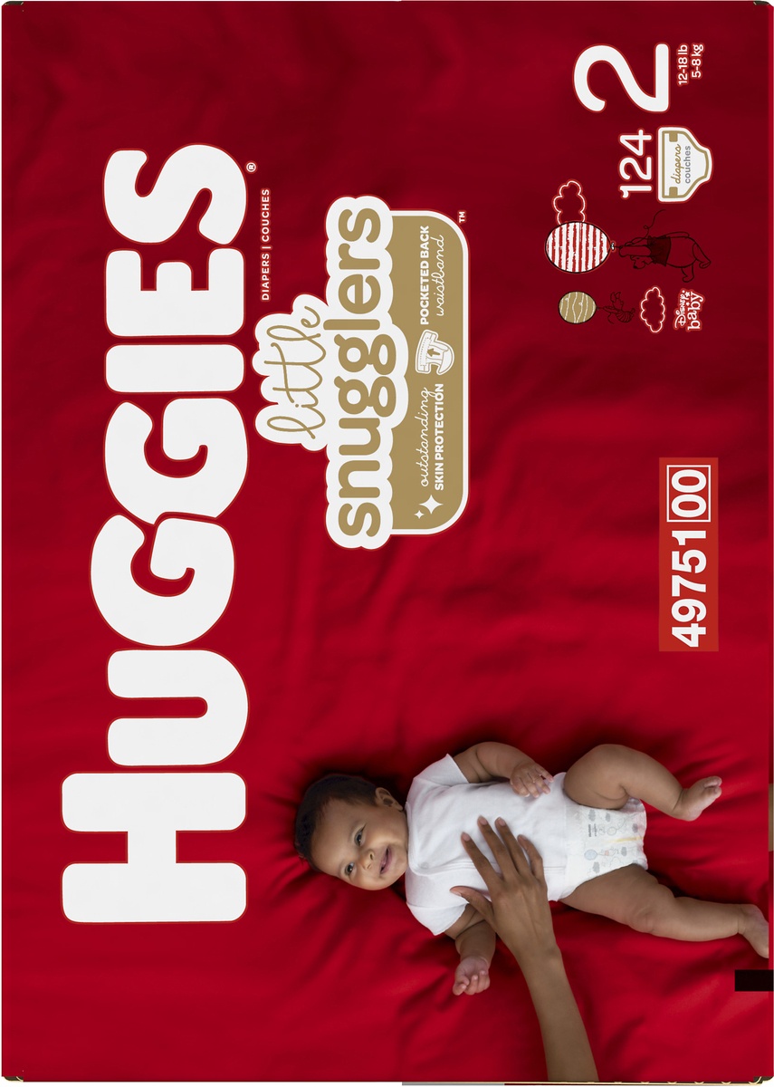 slide 8 of 8, Huggies Little Snugglers Diapers Size 2 Giant, 124 ct
