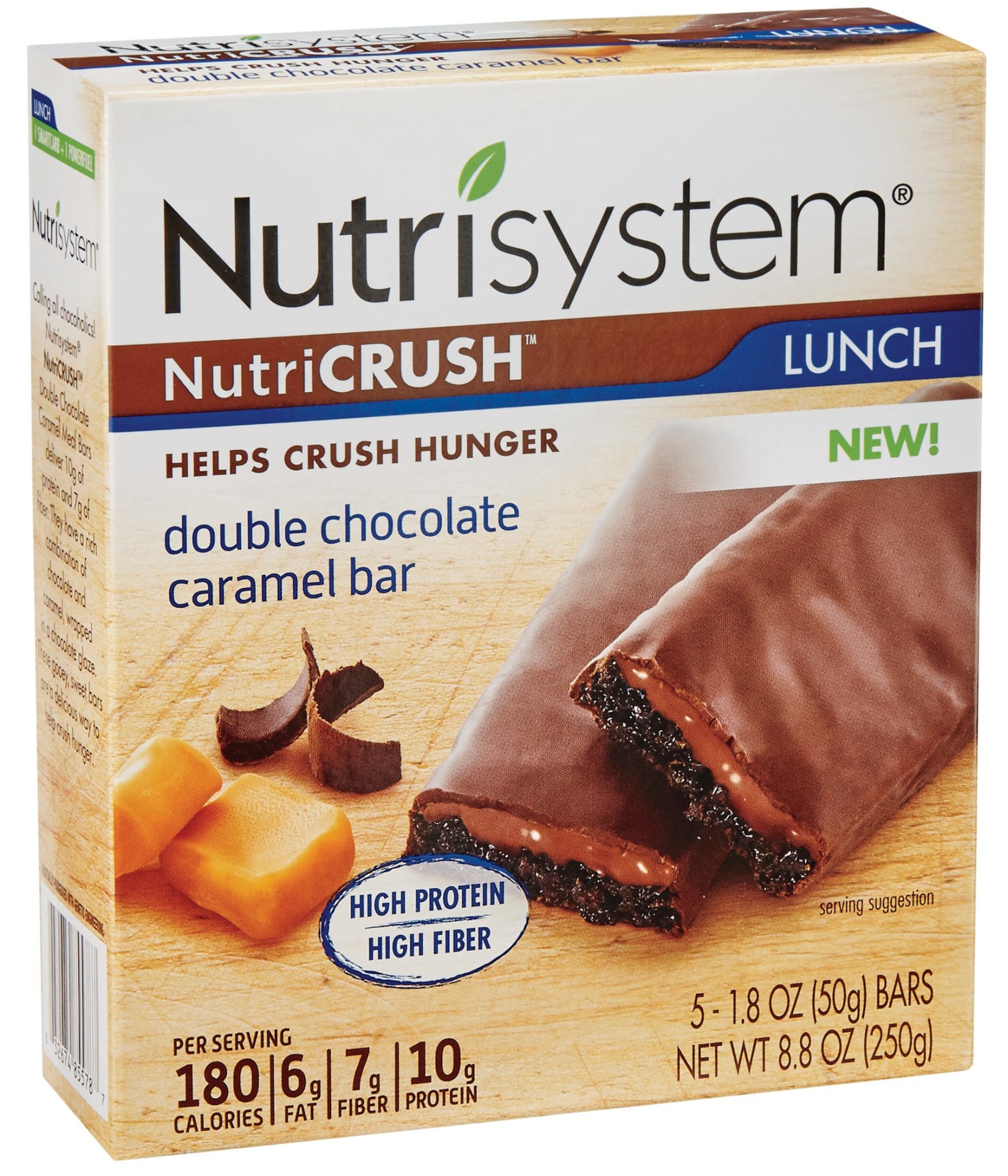 slide 1 of 1, Nutrisystem NutriCrush Double Chocolate Caramel Lunch Bars, 8.8 oz