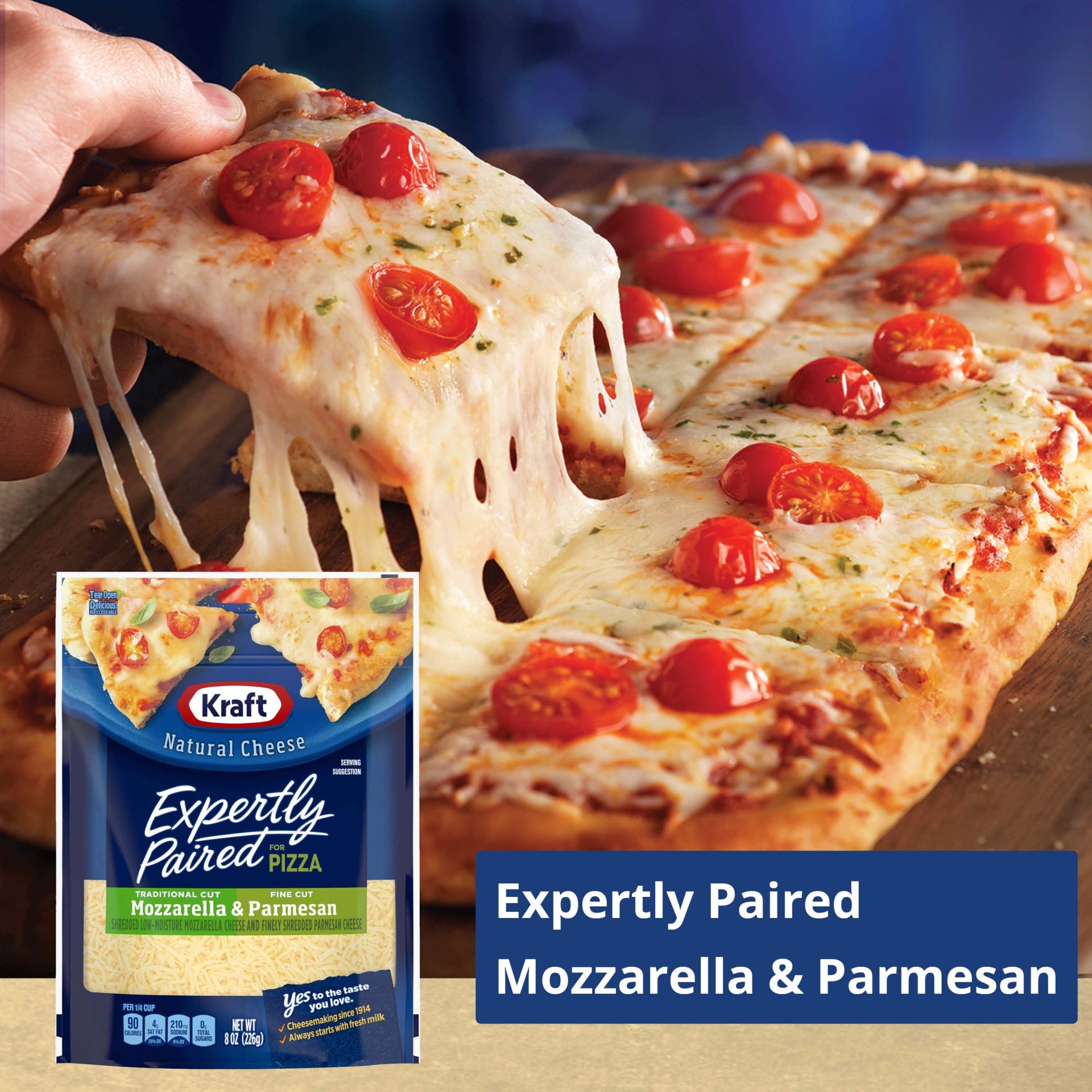 Kraft Deliciously Paired Mozzarella & Parmesan Shredded Cheese for