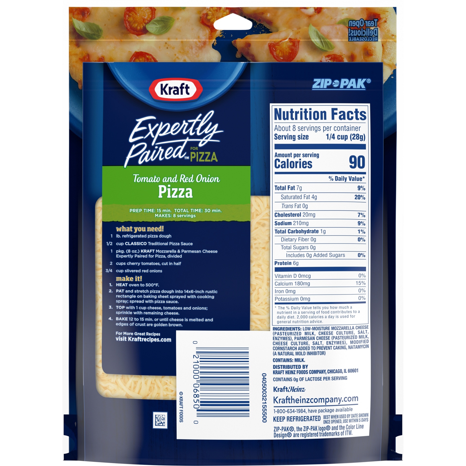 Kraft Deliciously Paired Mozzarella & Parmesan Shredded Cheese for