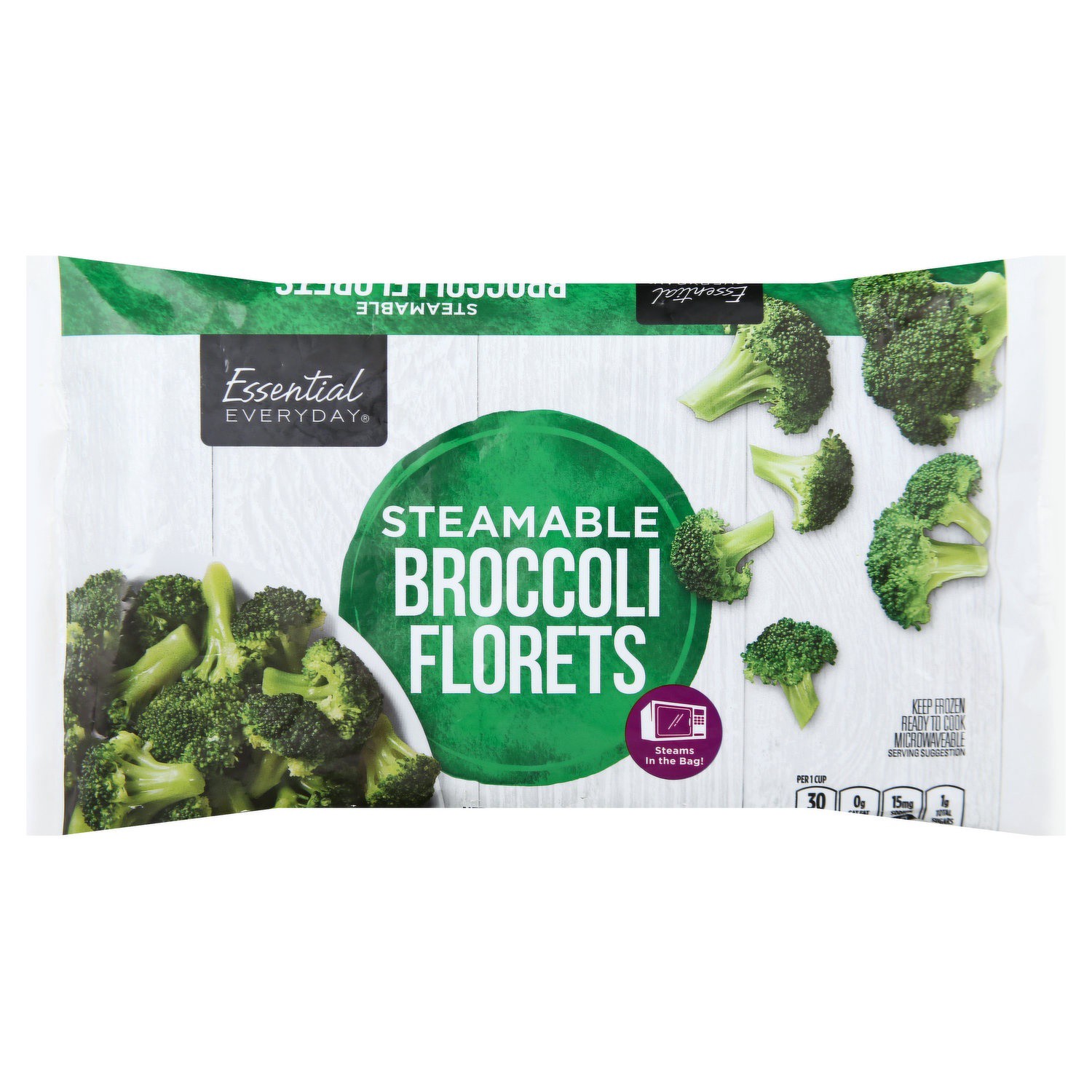 slide 1 of 1, Essential Everyday Steamables Broccoli Florets, 12 oz