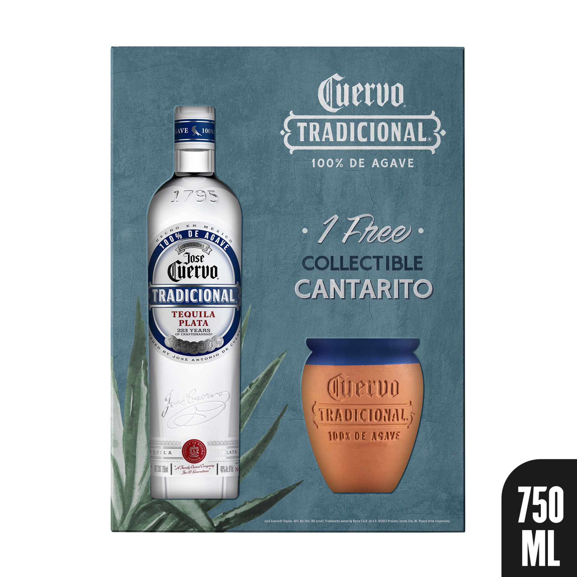 slide 5 of 10, Jose Cuervo Tradicional Plata Tequila with Cantarito 80 Proof (750 ml), 750 ml
