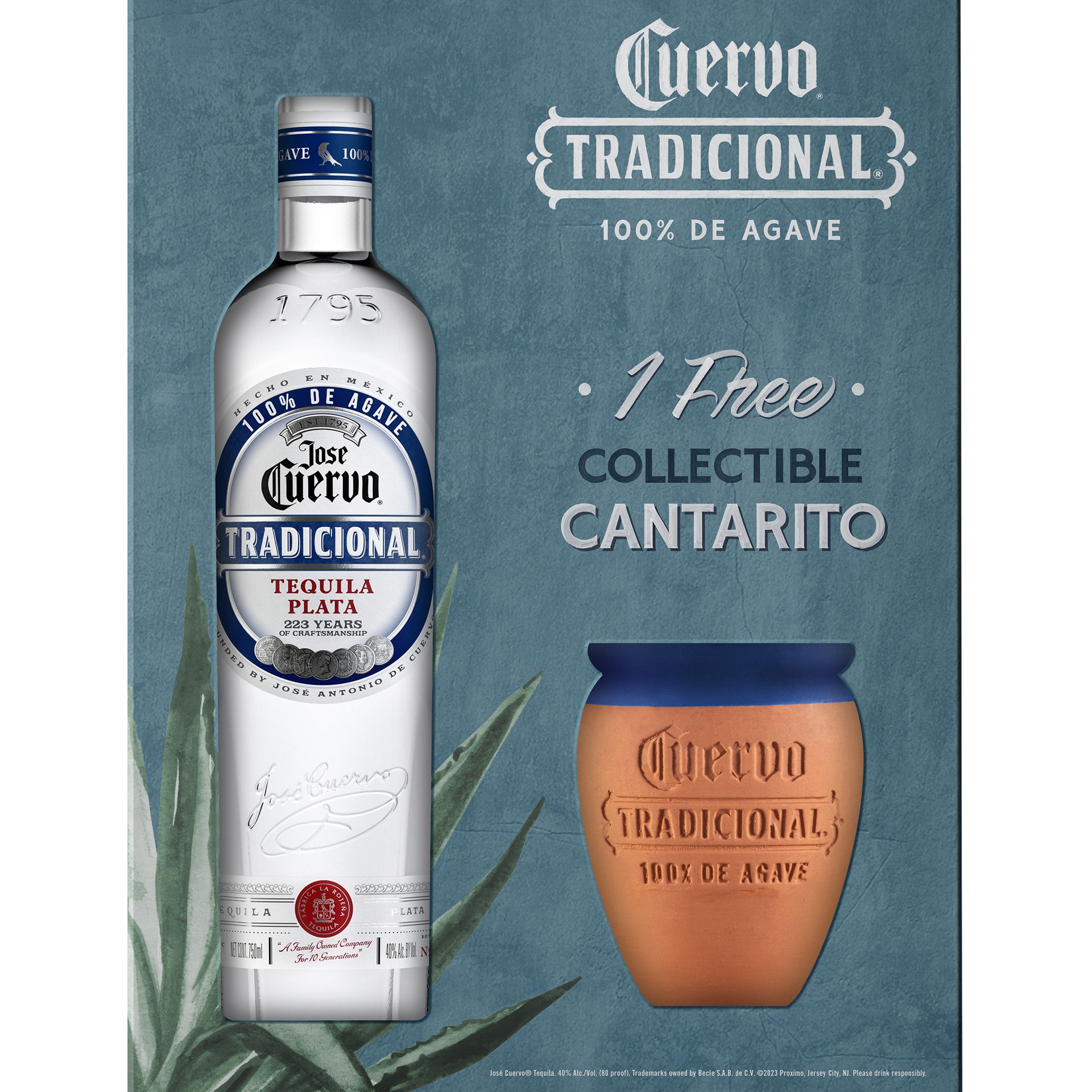 slide 4 of 10, Jose Cuervo Tradicional Plata Tequila with Cantarito 80 Proof (750 ml), 750 ml