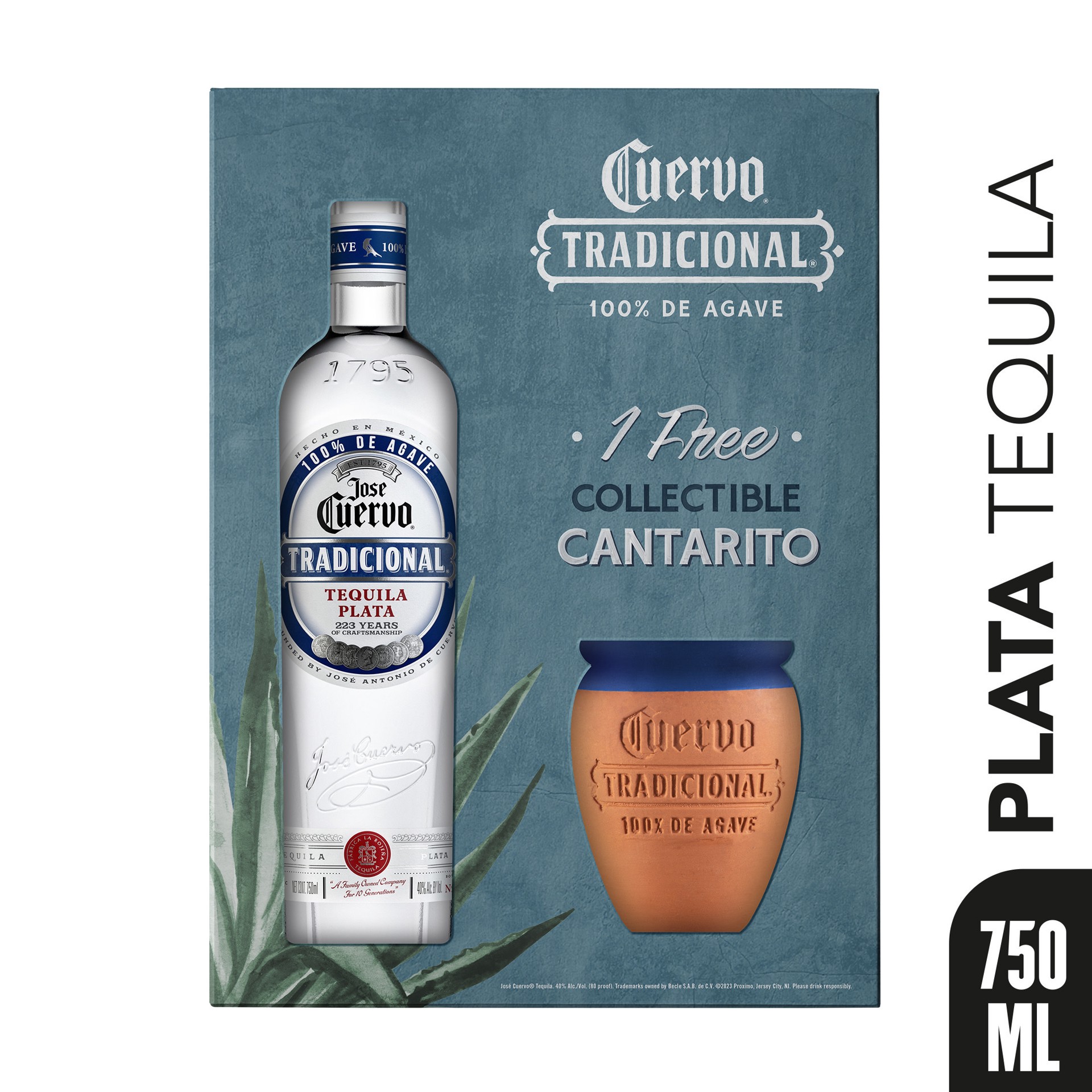 slide 8 of 10, Jose Cuervo Tradicional Plata Tequila with Cantarito 80 Proof (750 ml), 750 ml