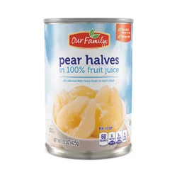 Our Family Pear Halves In 100% Fruit Juice - 15 oz