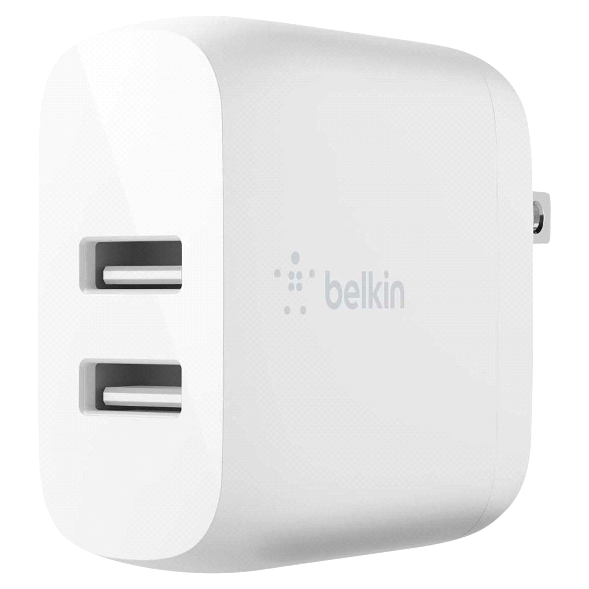 slide 10 of 17, Belkin 24W Dual USB-A Wall Charger, White, 1 ct