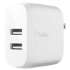 slide 4 of 17, Belkin 24W Dual USB-A Wall Charger, White, 1 ct