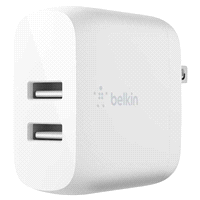slide 6 of 17, Belkin 24W Dual USB-A Wall Charger, White, 1 ct