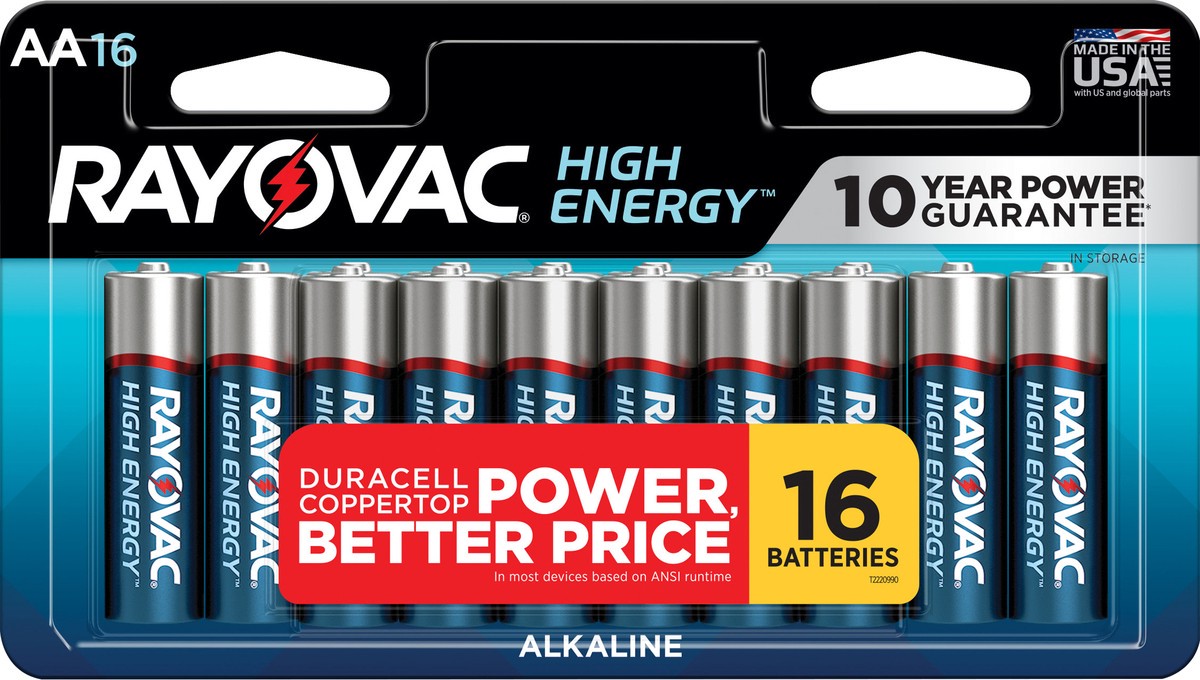 slide 2 of 3, Rayovac High Energy Alkaline AA Batteries, 16 Pack, 16 ct