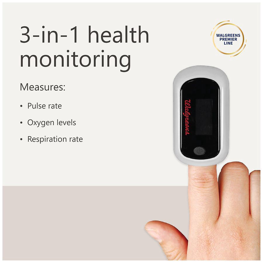 slide 3 of 5, Walgreens Pulse Oximeter with Respiration Rate, 1 ct