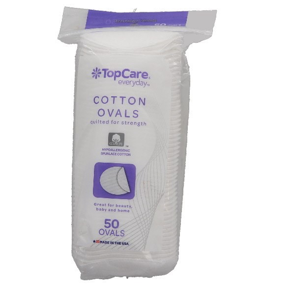 slide 1 of 1, TopCare Cotton Ovals, 50 ct