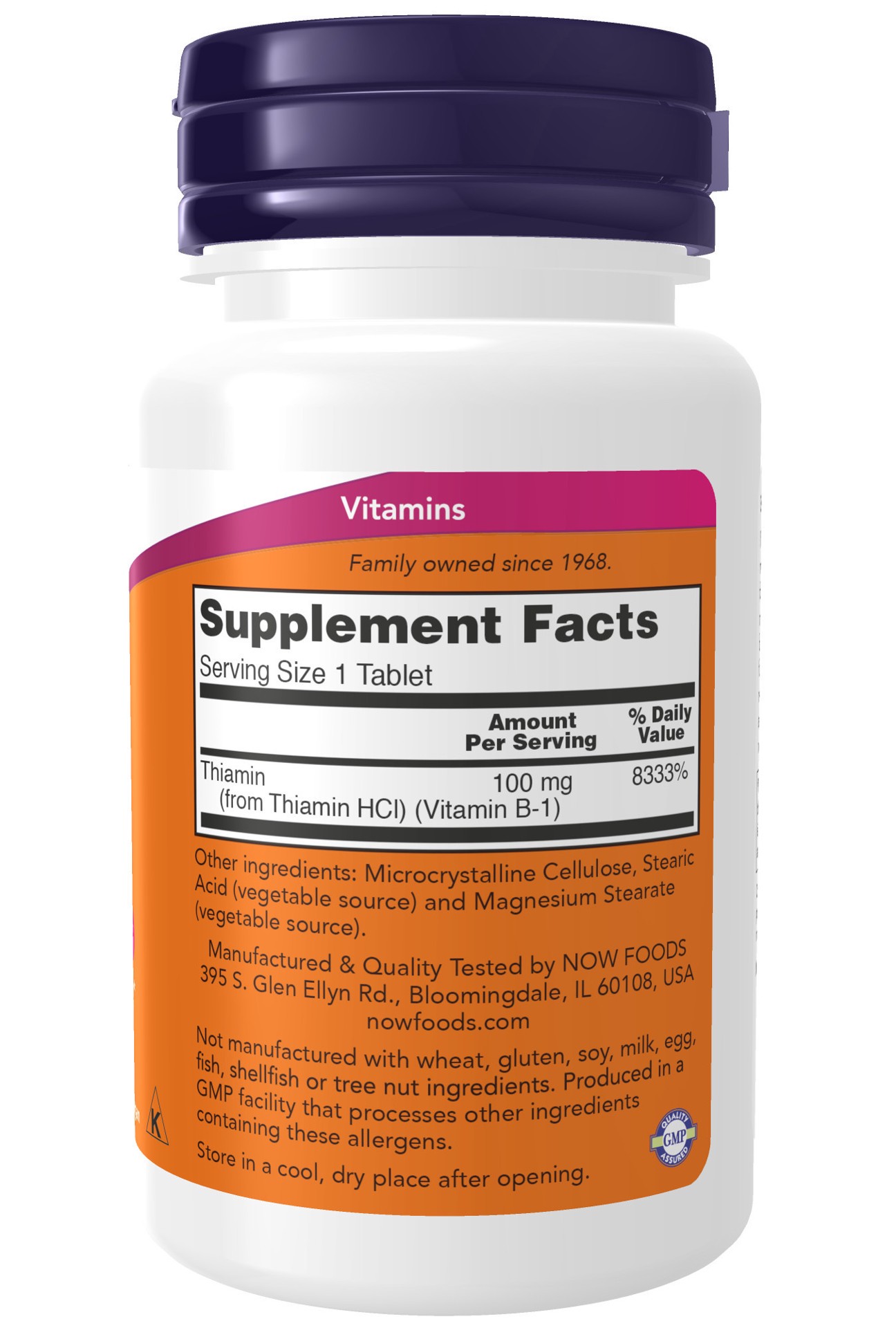 slide 4 of 4, NOW Vitamin B-1 100 mg - 100 Tablets, 100 ct