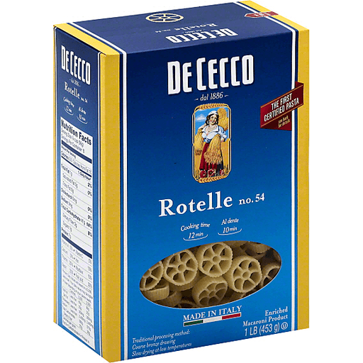 slide 2 of 3, De Cecco Rotelle Pasta, 16 oz