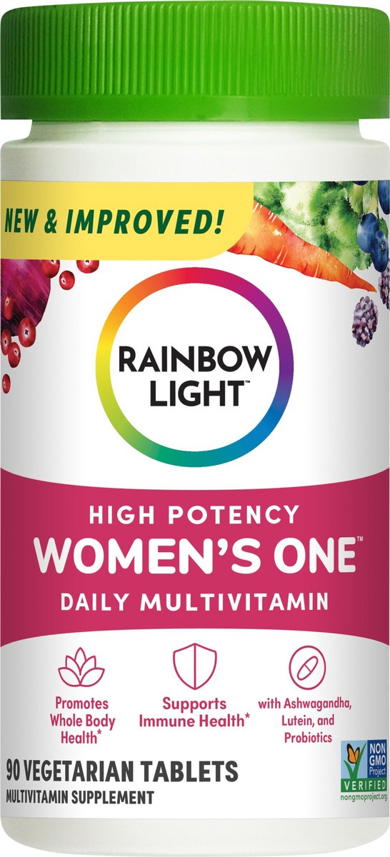 slide 2 of 7, Rainbow Light Women's One High-Potency Daily Multivitamin, 90 Count, 1 Bottle, 90 ct