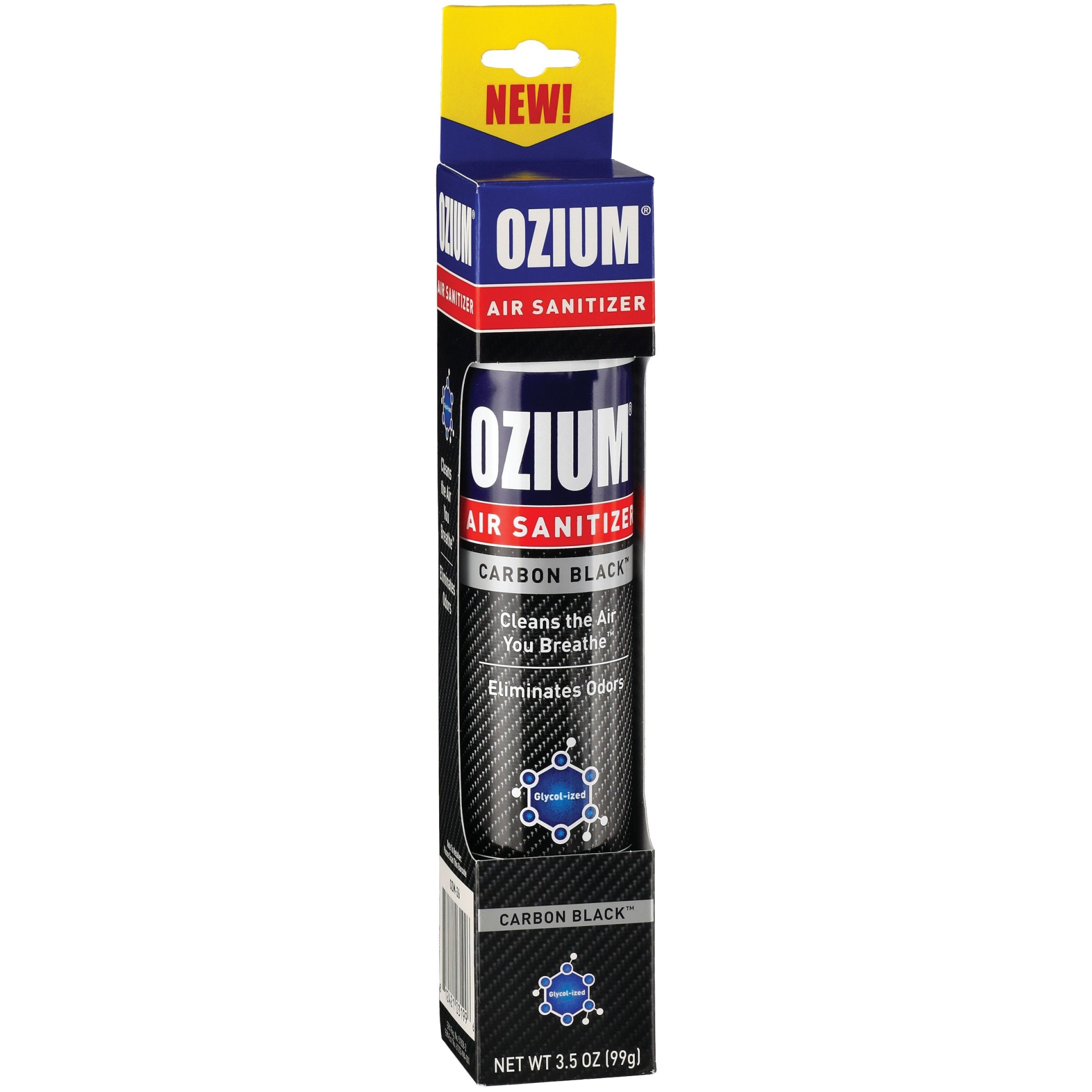 slide 1 of 1, Ozium Carbon Black Air Sanitizer, 3.5 oz