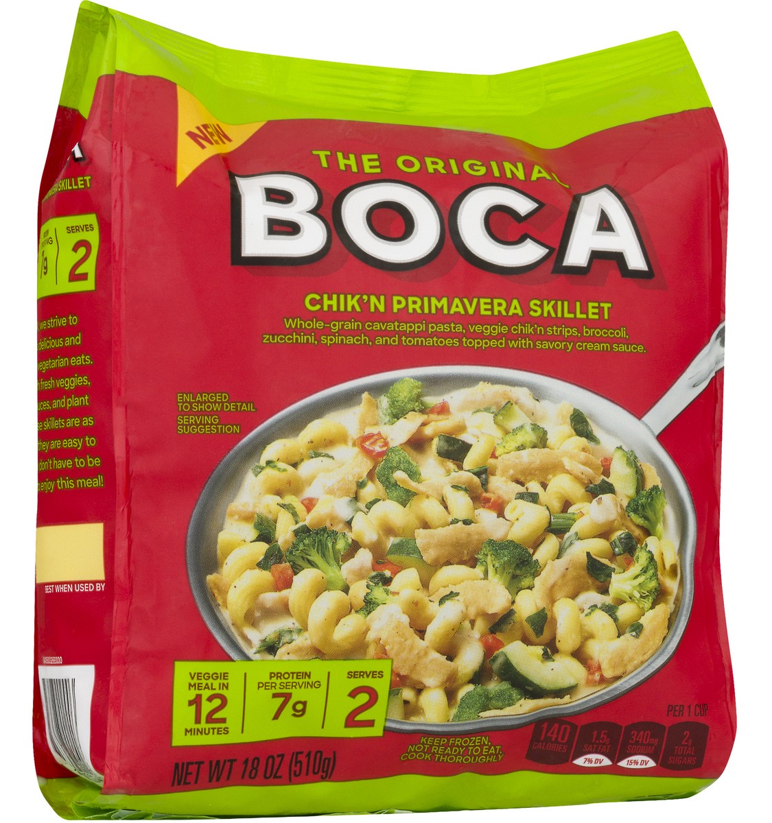 slide 2 of 10, BOCA Chik'n Primavera Frozen Skillet, 18 oz Bag, 18 oz