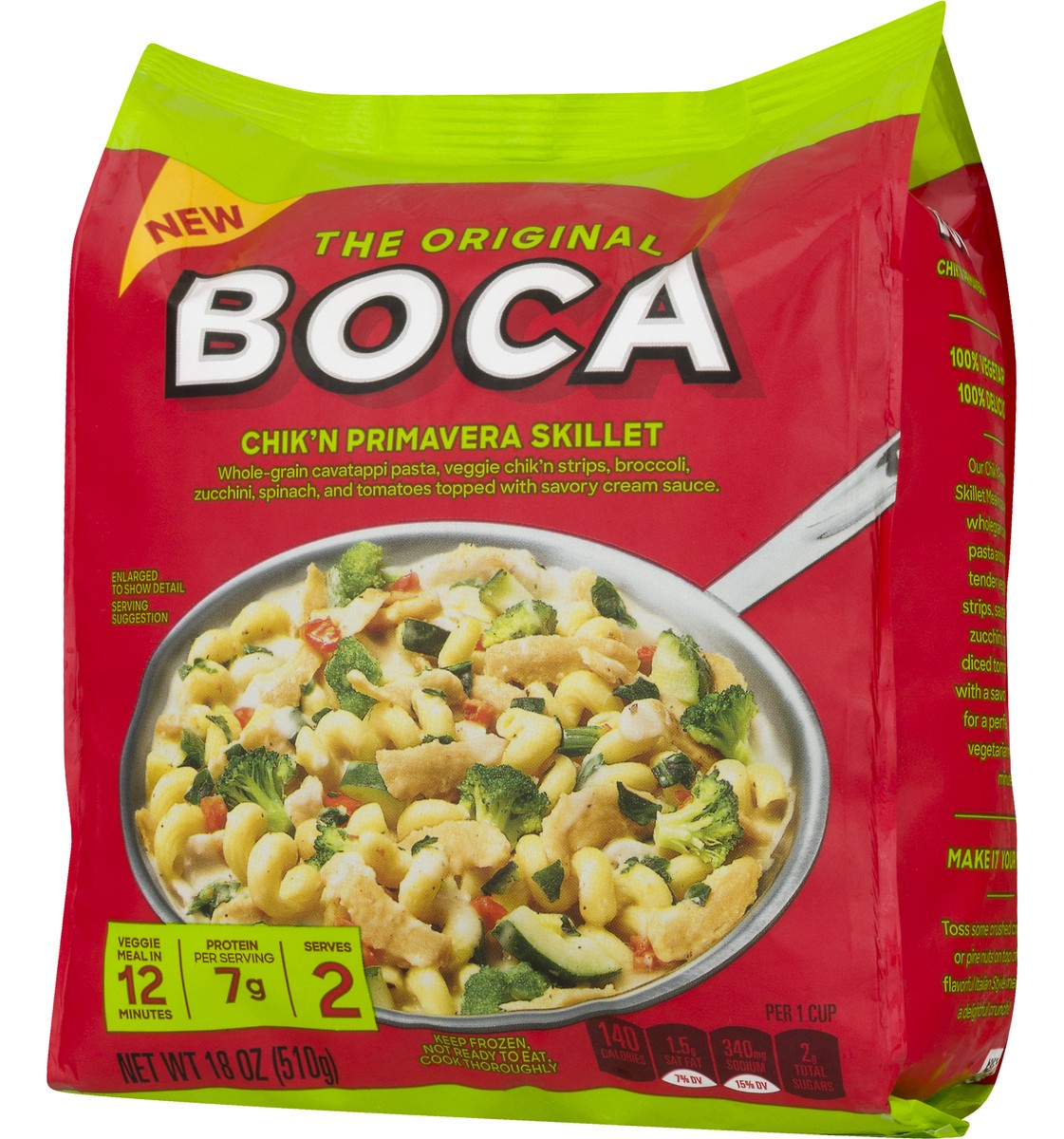 slide 5 of 10, BOCA Chik'n Primavera Frozen Skillet, 18 oz Bag, 18 oz