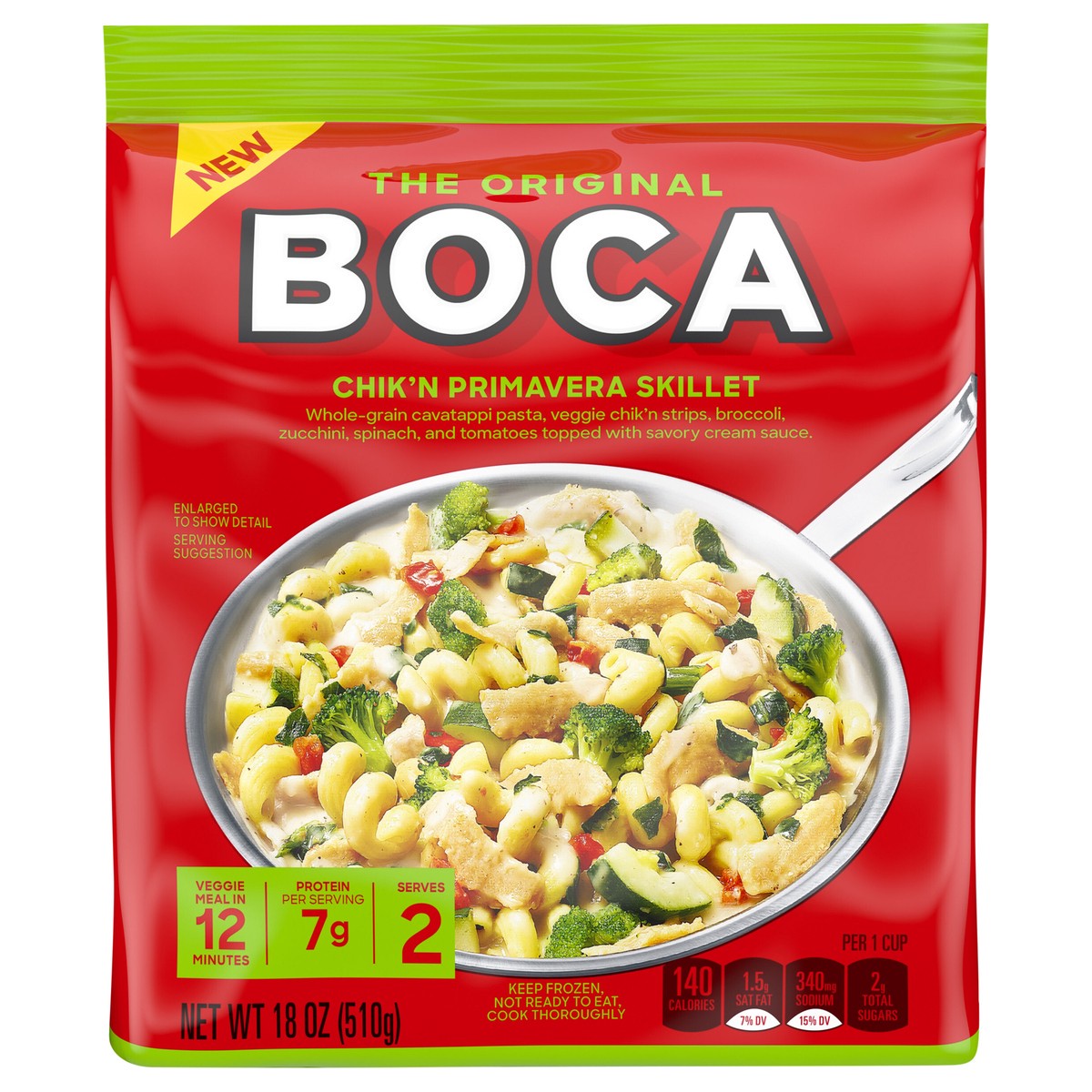 slide 1 of 10, BOCA Chik'n Primavera Frozen Skillet, 18 oz Bag, 18 oz