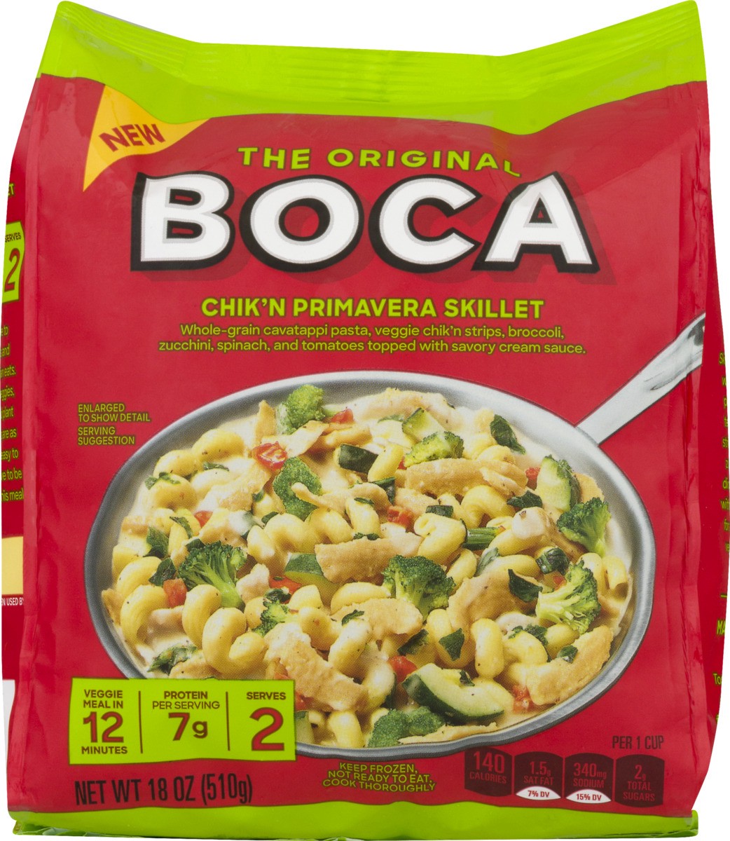 slide 10 of 10, BOCA Chik'n Primavera Frozen Skillet, 18 oz Bag, 18 oz