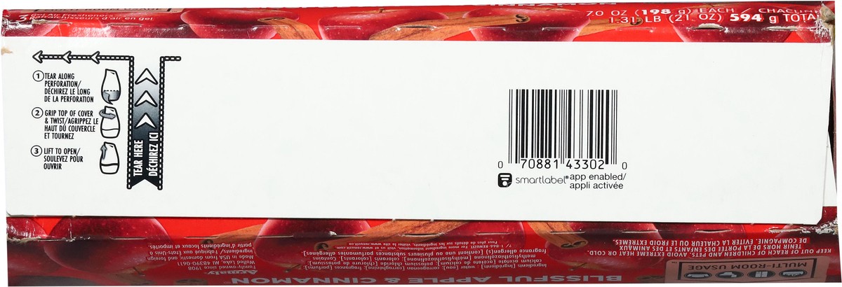 slide 12 of 13, Renuzit Blissful Apple & Cinnamon Gel Air Fresheners Value Pack 3 - 7.0 oz Each, 3 ct