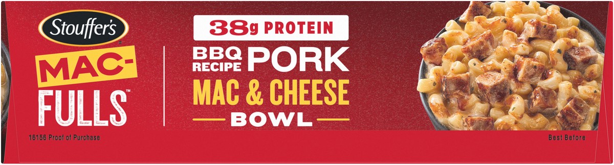 slide 3 of 8, Stouffer's MAC-FULLS BBQ Recipe Pork Mac and Cheese Frozen Meal, 14 oz