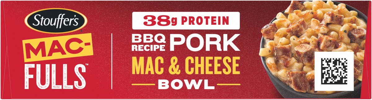 slide 6 of 8, Stouffer's MAC-FULLS BBQ Recipe Pork Mac and Cheese Frozen Meal, 14 oz