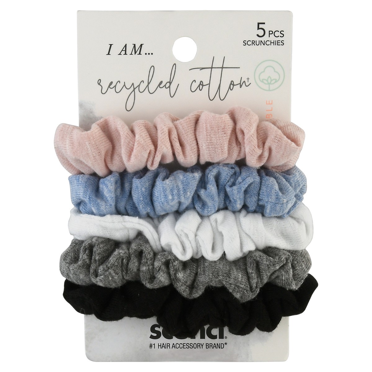 slide 1 of 9, scünci Scunci Consciously-Minded Mini Scrunchies, 5 ct
