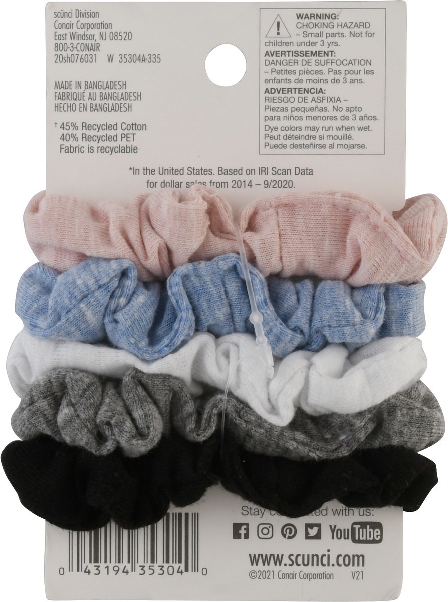 slide 6 of 9, scünci Scunci Consciously-Minded Mini Scrunchies, 5 ct