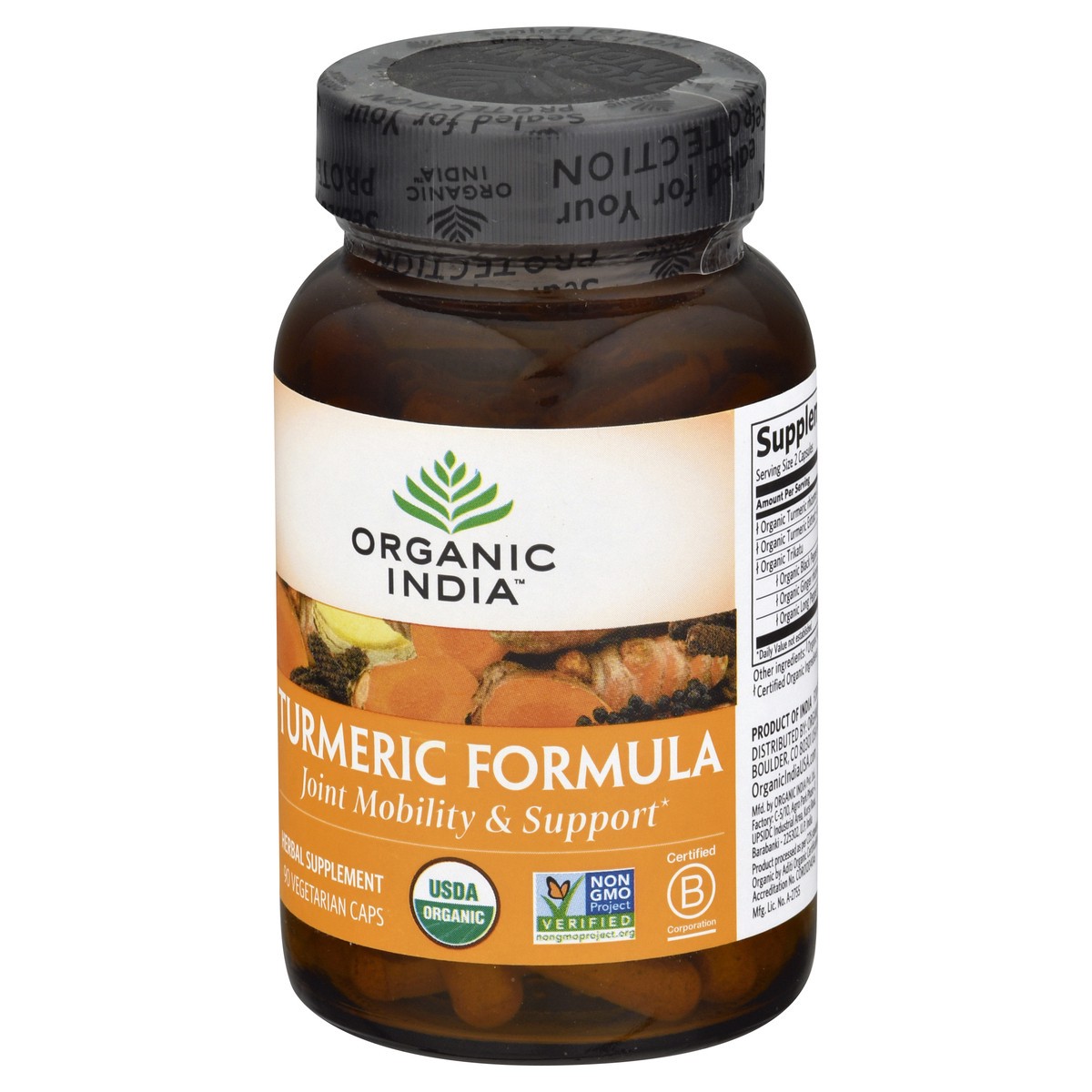 slide 6 of 9, Organic India Vegetarian Caps Turmeric Formula 90 ea, 90 ct