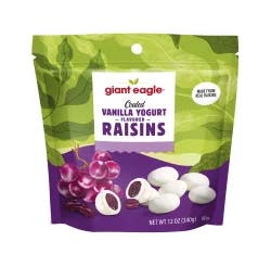 Giant Eagle Vanilla Yogurt Flavored Raisins, Coated