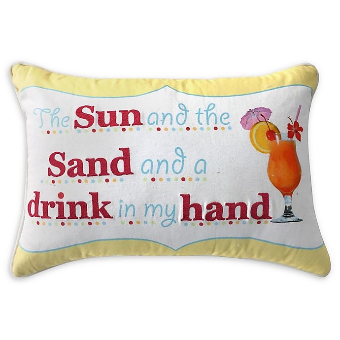 slide 1 of 2, Surya Drink In Hand Typography Oblong Throw Pillow - Red/White, 1 ct