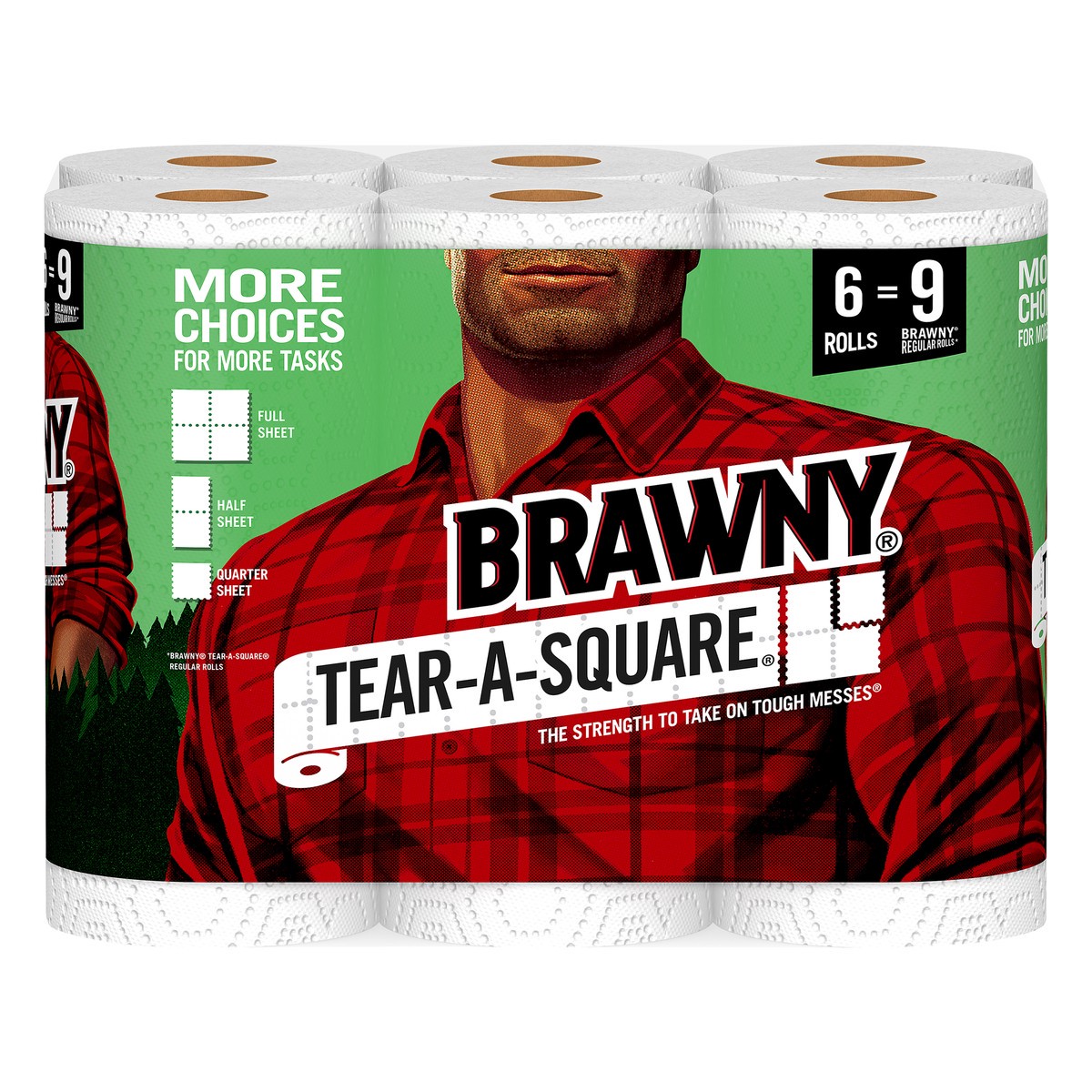 slide 1 of 5, Brawny Tear-a-square Paper Towel, 242 ct