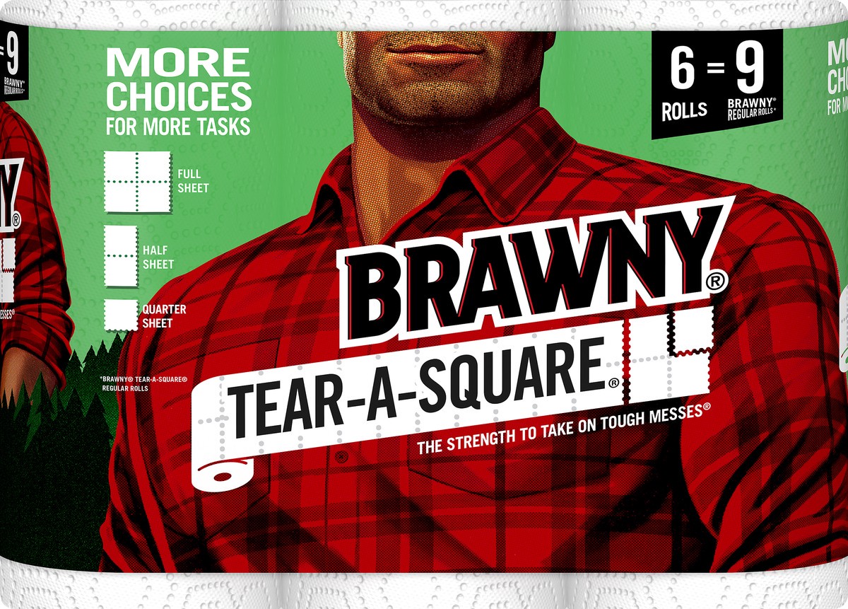 slide 1 of 5, Brawny Tear-a-square Paper Towel, 242 ct