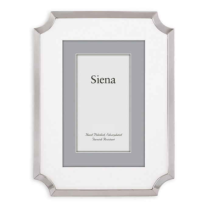 slide 1 of 1, Siena Scalloped Metal Picture Frame - Polished Silver with Mat Frame, 5 in x 7 in