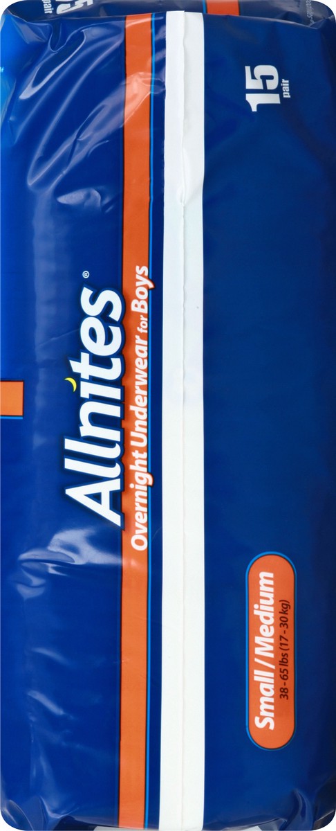 slide 2 of 11, Allnites For Boys Overnight Small/Medium Underwear 15 ea, 15 ct