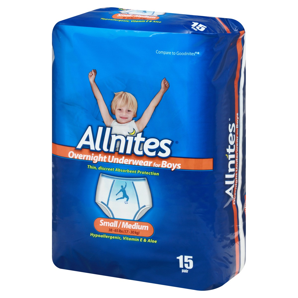 slide 11 of 11, Allnites For Boys Overnight Small/Medium Underwear 15 ea, 15 ct