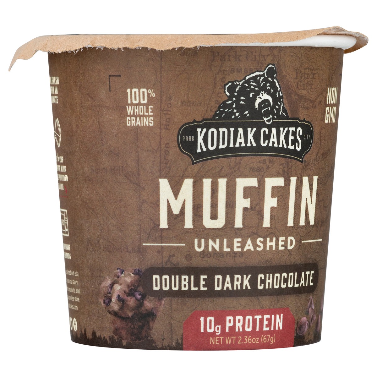 slide 7 of 9, Kodiak Cakes Muffin Power Cup, Double Dark Chocolate, 2.36 oz, 2.29 oz