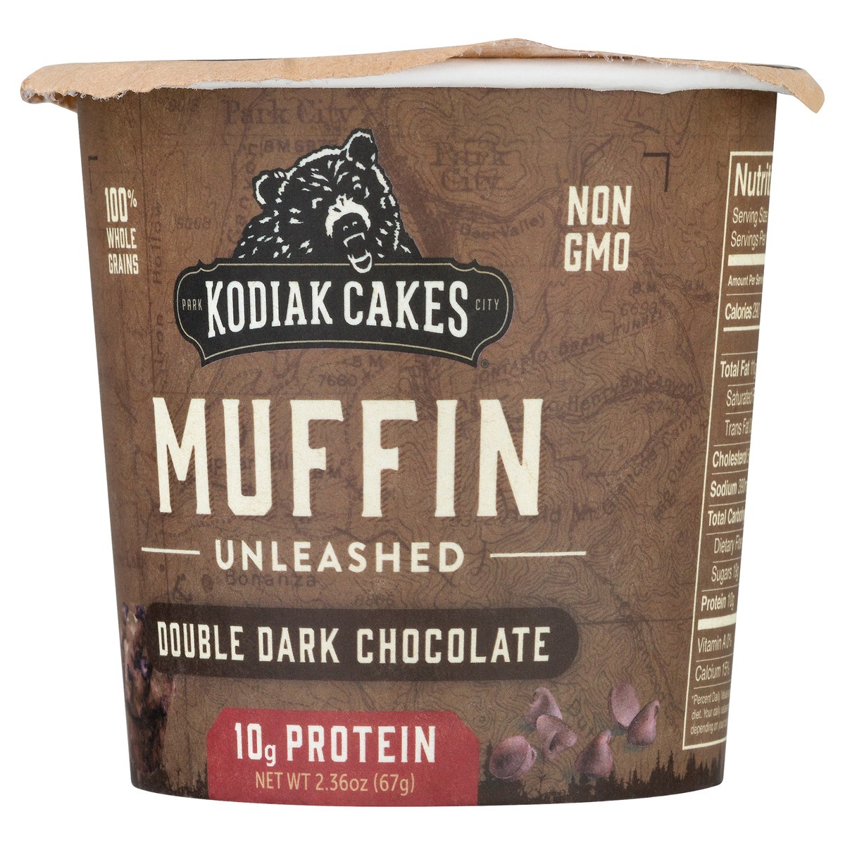 slide 5 of 9, Kodiak Cakes Muffin Power Cup, Double Dark Chocolate, 2.36 oz, 2.29 oz