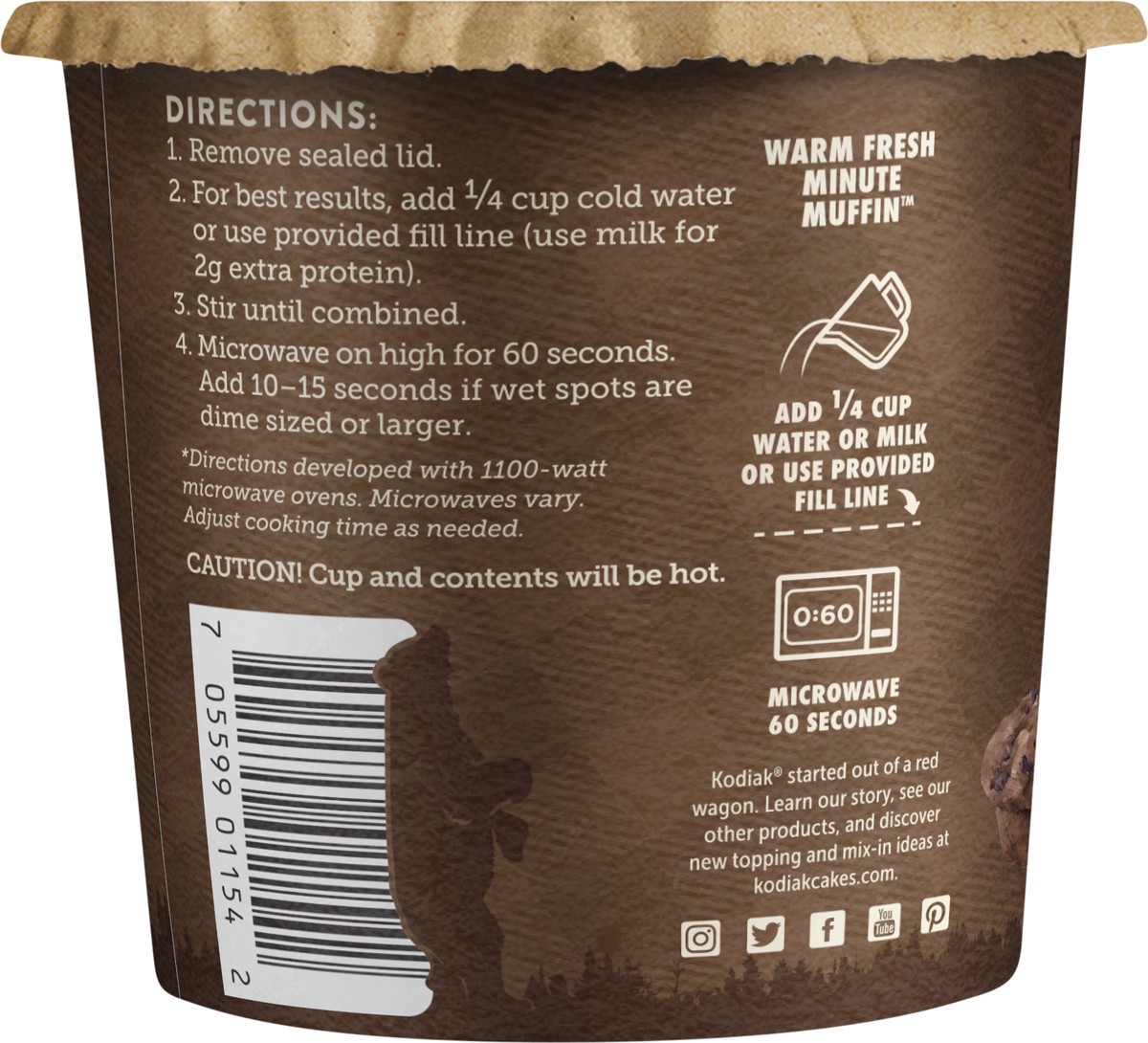 slide 9 of 9, Kodiak Cakes Muffin Power Cup, Double Dark Chocolate, 2.36 oz, 2.29 oz