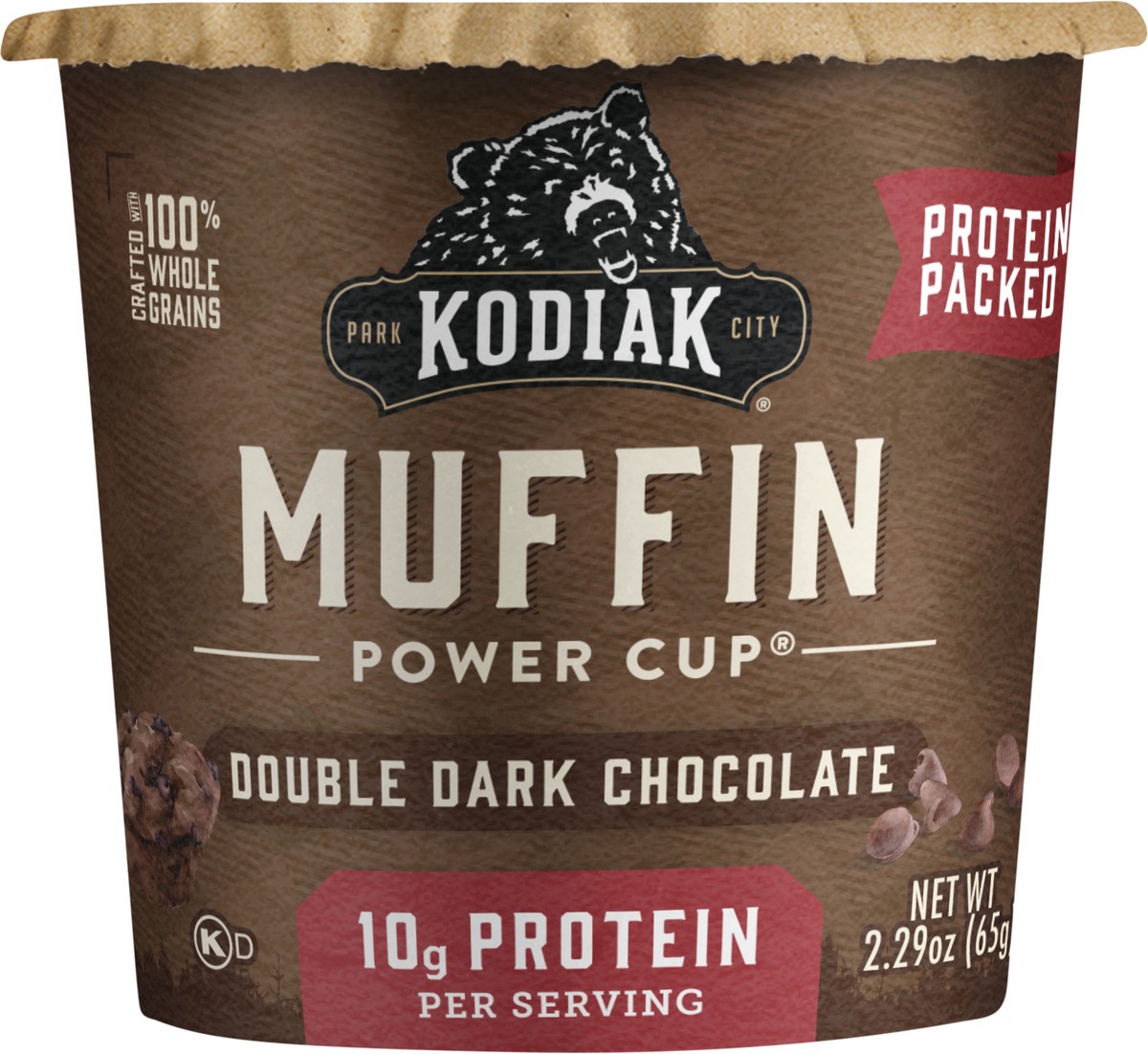 slide 6 of 9, Kodiak Cakes Muffin Power Cup, Double Dark Chocolate, 2.36 oz, 2.29 oz