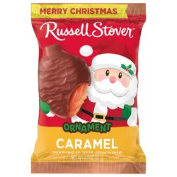 RUSSELL STOVER Christmas Milk Chocolate Caramel Candy Ornament, 1.3 oz.