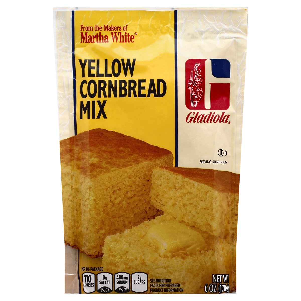 slide 8 of 8, Martha White Gladiola Yellow Cornbread Mix, 6 Oz Pouch, 6 oz