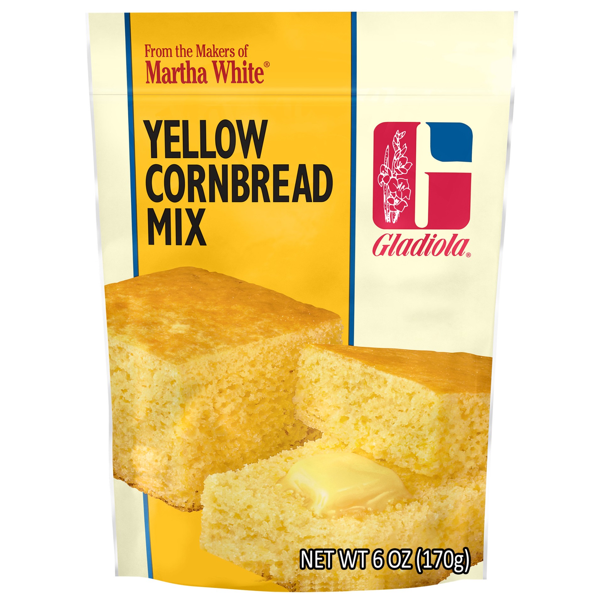 slide 1 of 8, Martha White Gladiola Yellow Cornbread Mix, 6 Oz Pouch, 6 oz