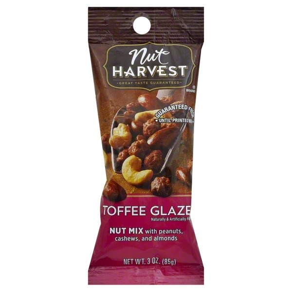 slide 1 of 3, Nut Harvest Toffee Glazed Nut Mix, 3 oz