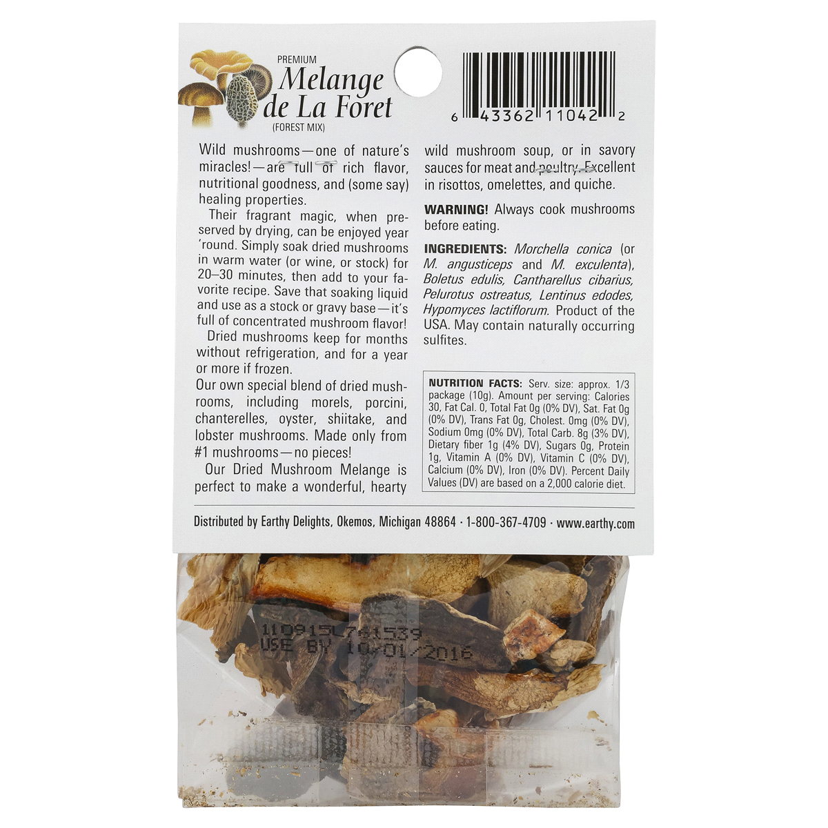 slide 2 of 2, Earthy Delights Melange De La Foret Dried Mushrooms, Bag, 1 oz