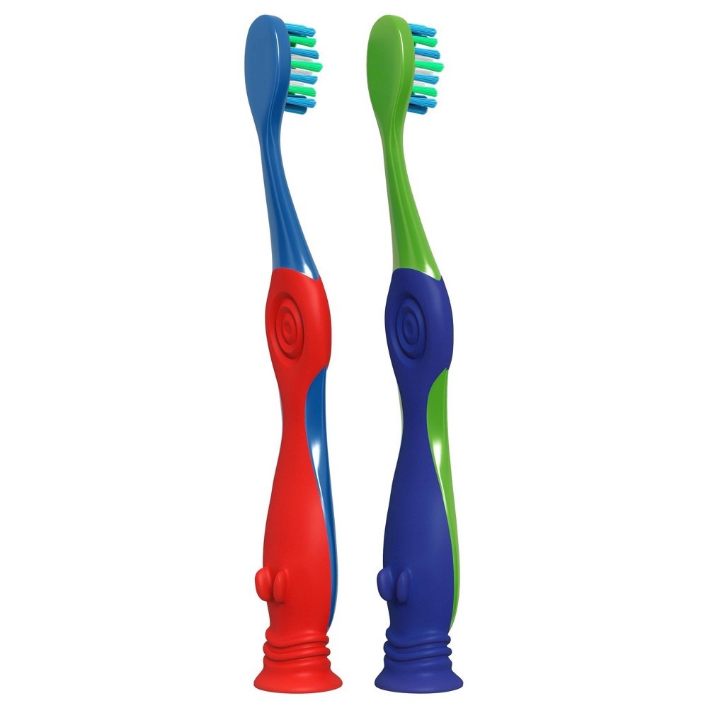 slide 5 of 6, Colgate Kids Extra Soft Toothbrush with Suction Cup, Twin Pack, PJ Masks, 2 ct